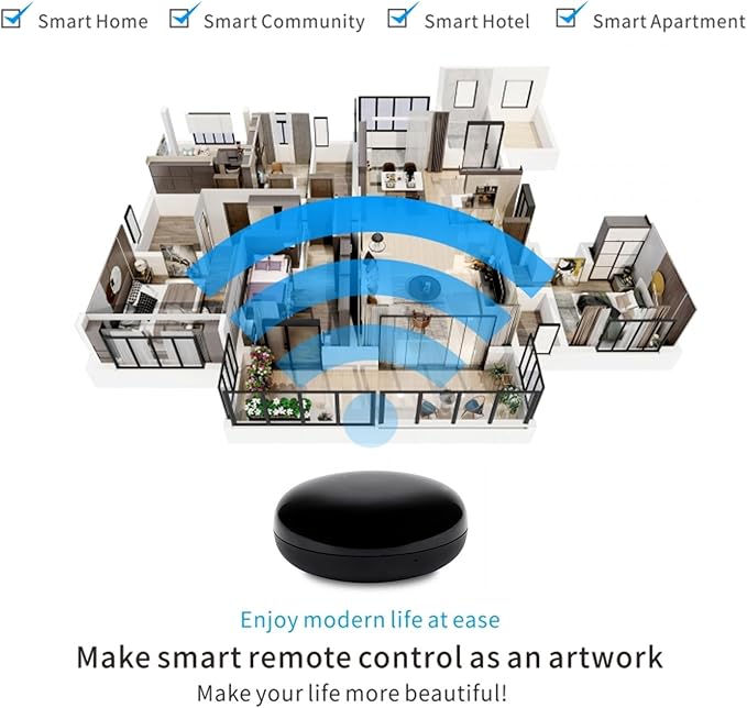 WiFi IR Blaster, Remote Control Hub for Home Automation, Infrared Universal Remote for TV AC AUD STB, Compatible With Alexa & Google Assistant