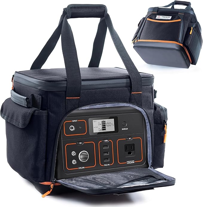 FRECOLSH Travel Carrying Case Compatible with Jackery Explorer 1500, Portable Power Station Storage Case with Water- proof Bottom and Pocket for Jackery Accessories Solar Generator, Storage Bag Only