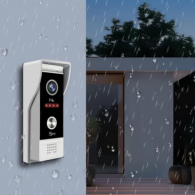 Video Doorbell Intercom System,7 Inches Touch Screen Video Doorbell Door Phone System,Support Remote Unlock, Dual-Way Intercom,Night Vision for Villa House Office Apartment (1-Camera + 1-Monitor)