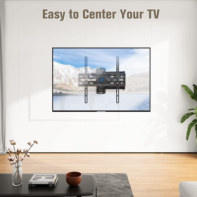 Mounting Dream TV Wall Mount Swivel and Tilt for Most 26-55 Inch TV, TV Mount Perfect Center Design, Full Motion TV Mount Bracket with Articulation, up to VESA 400x400mm, 60 lbs, MD2377