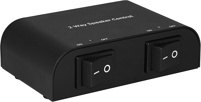 Xtrempro 61049 2 or 4 Way Speaker Switch, 1 in 2 Out or 1 in 4 Out Way Pair Stereo Speaker Selector W/Screw Type Connections Metal Non-Slip Box - Black (1 x 2 Way)