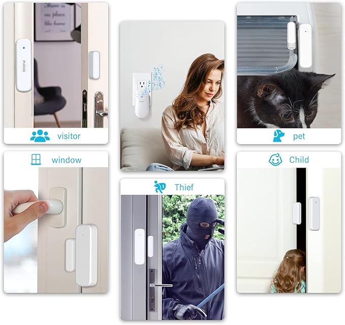 Door Chime, Door Sensor Chime for Door Opens – Door Ringer with 500ft Operating Range 52 Chime Adjustable Volume Mute Mode LED Indicators –Entry Alert Chime for Business/Home/Office