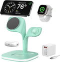 EXW Charging Station, Magnetic Wireless Charger,5 in 1 Fast Mag-Safe Wireless Charger Stand for iPhone 17/Air/16/15/14/13/12 Pro/Max/Mini/Plus, Apple Watch 10/9/ 8/7/6/SE/5/4/3/2 and Airpods 3/2/Pro
