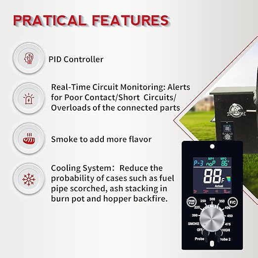 Universal PID Enhanced Grill Temperature Control Panel Replacement for Pit Boss, Traeger, Z Grills and Smokers Models