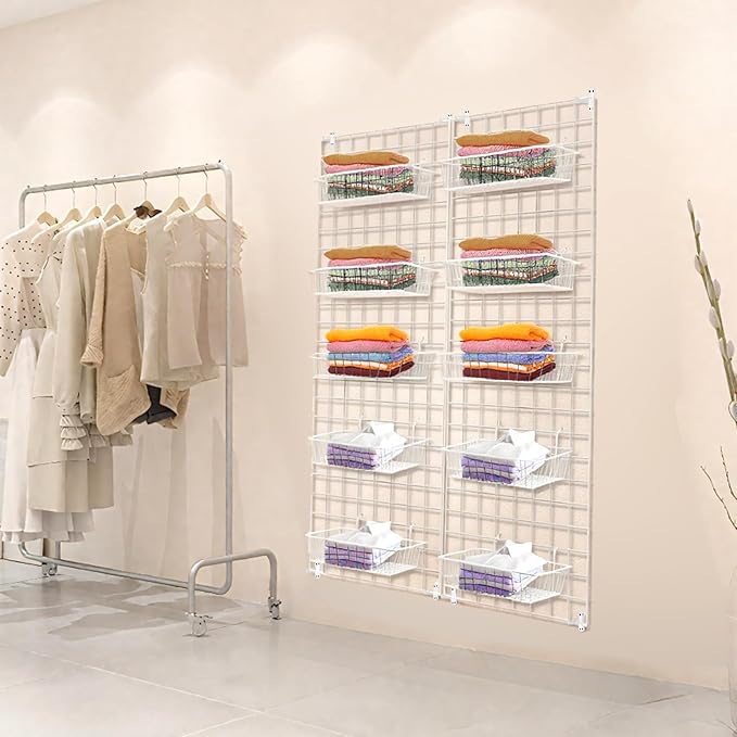 7RiversART Grid Wall Commercial Grade Gridwall Panels – Heavy Duty Grid Panel for Any Retail Display Wall Grid 2' Width x 5' Height, White (Pack of 3) Easily Portable