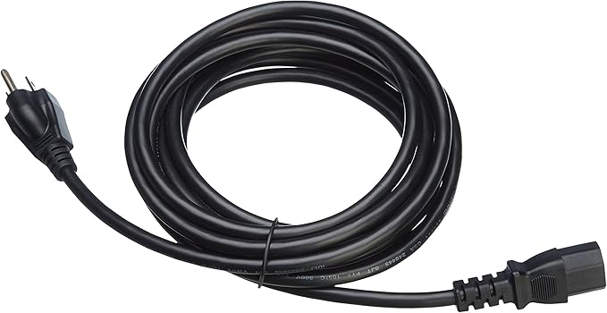 Amazon Basics Computer Monitor TV Replacement Power Cord - 15 ft, Black, 24 Count Total