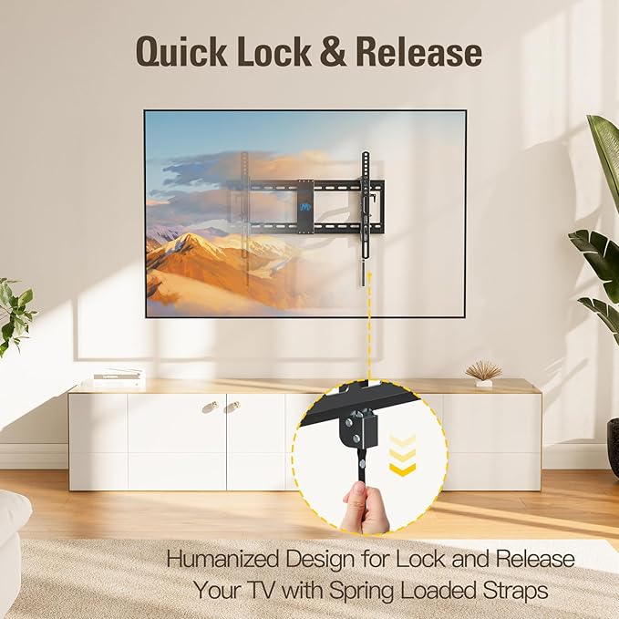 Mounting Dream UL Listed Advanced Tilt TV Wall Mount for Most 42-90 Inch TVs, TV Bracket with Full Tilt Extension up to 7", Fits 16", 18", 24" Studs, Max VESA 600x400mm and 120LBS MD2104