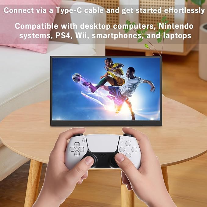 Viyivwine Portable Monitor Touchscreen, 15.6''Laptop Screen Extender, FHD IPS Touch Screen, Travel Monitor with Kickstand & Speaker, HDMI USB C External Monitors for Laptop Phone Computer Xbox Switch