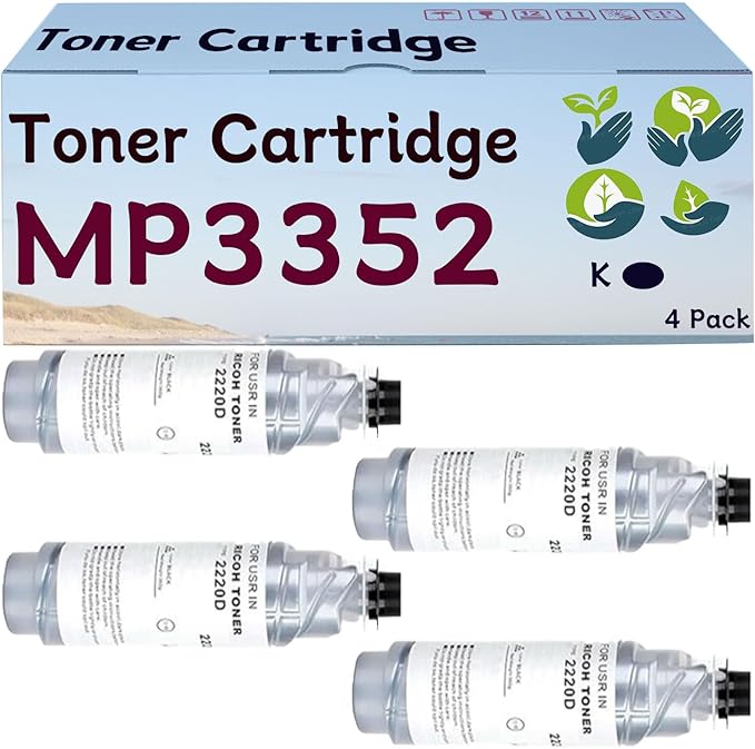 OEMLSO MP3352 Toner Cartridge Compatible for Ricoh MP3352 888169 Toner Cartridges Work for Ricoh Aficio MP3352 MP2852 MP2352SP MP2852SP MP3352SP Printers 4 Pack