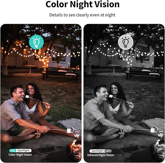 Security Cameras Wireless Outdoor,2K Indoor WiFi Wireless Cameras,Outside Battery Powered Cameras for Home Security,AI Motion Detection,Color Night Vision,Spotlight,Siren Alarm,SD/Cloud Storage,2Pack