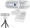 MOERTEK 2K Webcam for PC, Webcam with Microphone and Tripod, Auto Light Correction, USB Camera Plug and Play, 90° Wide FOV, Privacy Cover, Works with Skype, Zoom, Meet, Teams, PC, Laptop, Mac, Tablet