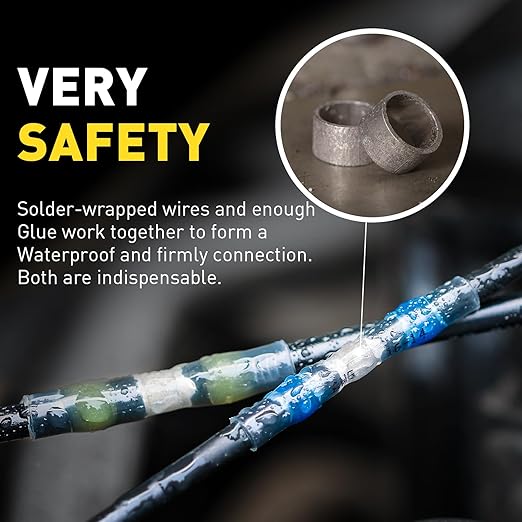 haisstronica 350PCS Solder Seal Wire Connectors,26-10 Gauge Marine Grade Heat Shrink Wire Connectors,Waterproof Butt Connectors,Butt Splice Eletrical Wire Connectors Kit(5Colors/5Sizes)