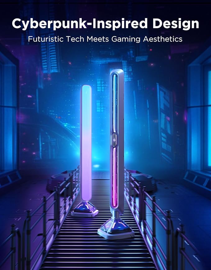 Govee Gaming Light Bars Pro, Upgraded 16-Inch Smart Triple-Sided RGBIC Illumination Wi-Fi LED Gaming Lights, Music Sync & 60+ Scene Modes, Works with Alexa & Google Home, Game Room Decor