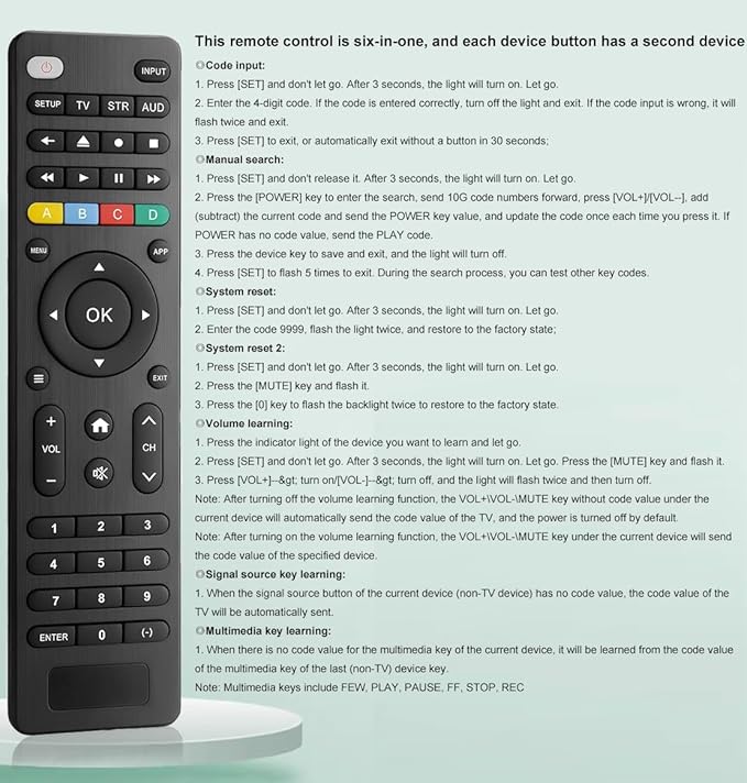 Universal TV Remote Control Compatible with Samsung, LG, Vizio, Sony, Hisense, TCL, Insignia, Toshib, Philips, Sharp and More Brand (NOT Compatible with Rok-Streaming Sticks/Sound Bar, TVs Sticks)