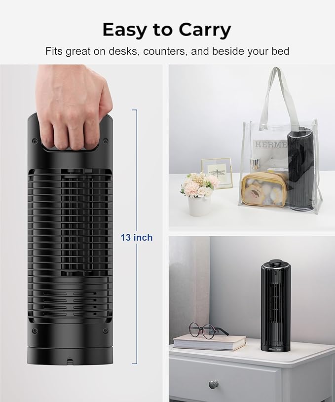 Abolee Tower Fan for Bedroom (black, Medium)