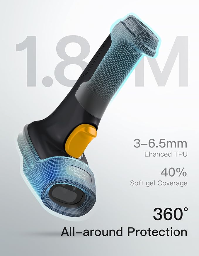 Inateck 2D Barcode Scanner, Wireless Bluetooth QR Code Scanner with AI APP & SDK, 180-Day Battery Life, Fast & Accurate Scanning, Compatible with iOS/Android/Windows