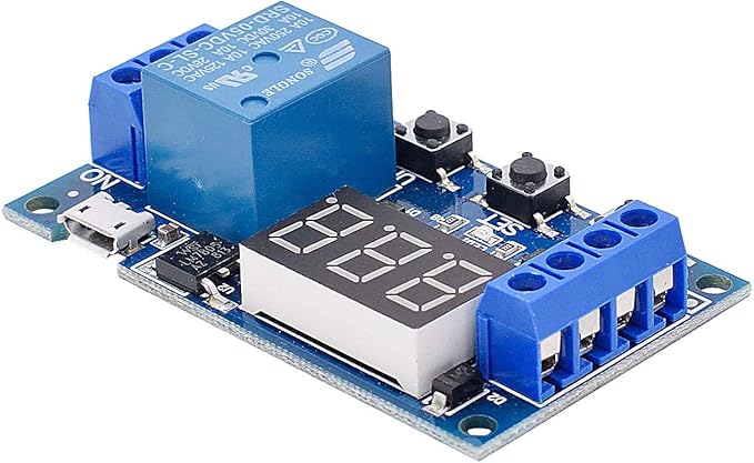 [2 Pack] DC 6-30V Timer Relay Programmable Delay Relay Module Cycle Timer with LED Display / 5V Micro USB, Smart Home Controller