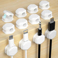 Cord Holder - Cable Clips - Cord Organizer for Desk - Cord Holder for Nightstand - for Desk, Nightstand, Phone Charger, Computer, Home, Office, Car（12pcs）