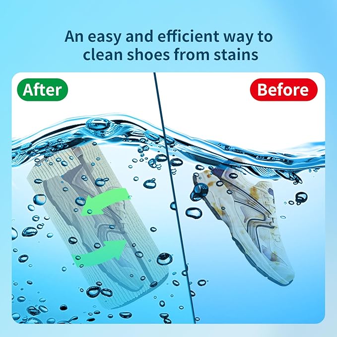 Shoe Washing Machine Bag: Laundry Shoe Bag for Washer and Dryer - 2pc Durable Hidden Zipper Reusable Shoe Cleaning Bag for Sneaker Tennis Shoes, Fluffy Fibers Keep 360° Wrap-around Cleaning