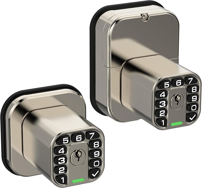 Richelock IU52 Double-Sided Keypad Door Lock, All-Weather, Fully Waterproof Keyless Entry with Dual-Sided Programmable Codes, Same Key Both Sides for Outdoor, Indoor, Gate & Fence