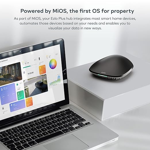 Ezlo Plus Smart Home Hub with Zigbee & Z-Wave. Works with Wi-Fi Devices Associated with Amazon Alexa Devices & Google Assistant to Control Smart Locks, Lights, Switches and CCTV Cameras
