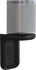Sanus Outlet Shelf - Holds Any Device Up to 10lbs & Installs in Seconds - Includes Standard & Decora Style Outlet Covers & Integrated Cable Management Channel - Works for Sonos & Smart Home Speakers
