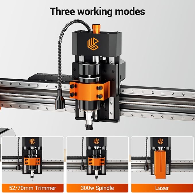 Artsian 01 CNC Router Machine 300W Spindle Power, 0.01mm Precision, 4-Axis Intelligent Controller, 420×420mm Workspace, Aluminum, Brass, Wood, Plastic, PCB Professional Desktop CNC Engraver