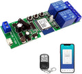 Newgoal 2 channelsWiFi Wireless Smart Switch Inching Self-locking Relay Module, be applied to access control Tuya SmartLife APP,DIY WIFI Garage Door Opener With 433 MHz RF remote control