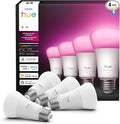 Philips Hue Smart LED A19 Bulb 4-Pack, White Color Ambiance, E26 Base, 7.2W, Full Spectrum Light 1000K-20000K, 810 Lumens, Dimmable, Works with Alexa, Google,& Apple Home