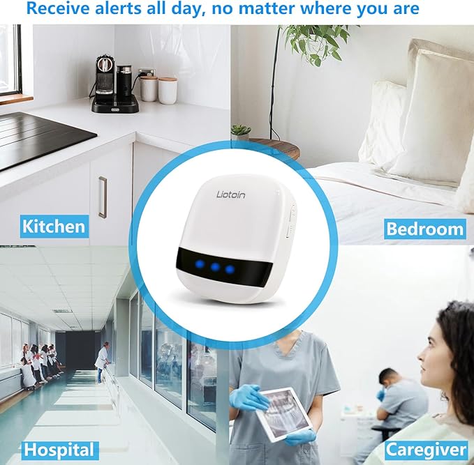 LIOTOIN Caregiver Pager Wireless SOS Call Button Nurse Alarm System Home/Elderly/Patient/Disabled/School Call Bell 5 Transmitter 5 Plug-in Receiver (600+ft Operating Range)…