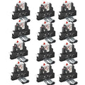 12 Pcs 12Amp Mini Relay Switch DPDT with Test Button 110V/120V AC 1NO 1NC 5Pin Socket Base with Indicator Light UL Certification