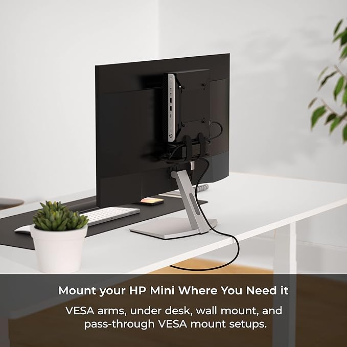 HumanCentric VESA Mount Compatible with HP Desktop Mini, HP ProDesk Mini, HP EliteDesk Mini, Replaces Dual VESA Sleeve for Mini Desktops v3, Mount on an Arm, Under Desk or Wall, 75x75mm, 100x100mm