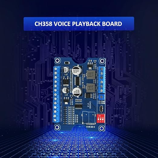 Sound Playback Module, 80W Low Lever Trigger 8MB DC 9-24V CH358D Voice Board, Support USB Download, MP3 Hardware Decoding,10-Way Button One-to-One, 8 Combined Playback Chips for Industry Broadcast.
