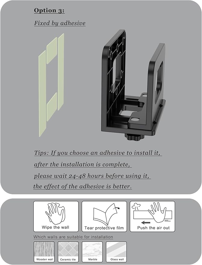 NOTMBESTM Adjustable Wall Mount Shelf Holder for Mini pc, WiFi Router, Modem, Universal Cable Box Mount Fit for Mac mini, TV Box, Media Players and Other Devices with Thickness Up to 65 mm (Black)
