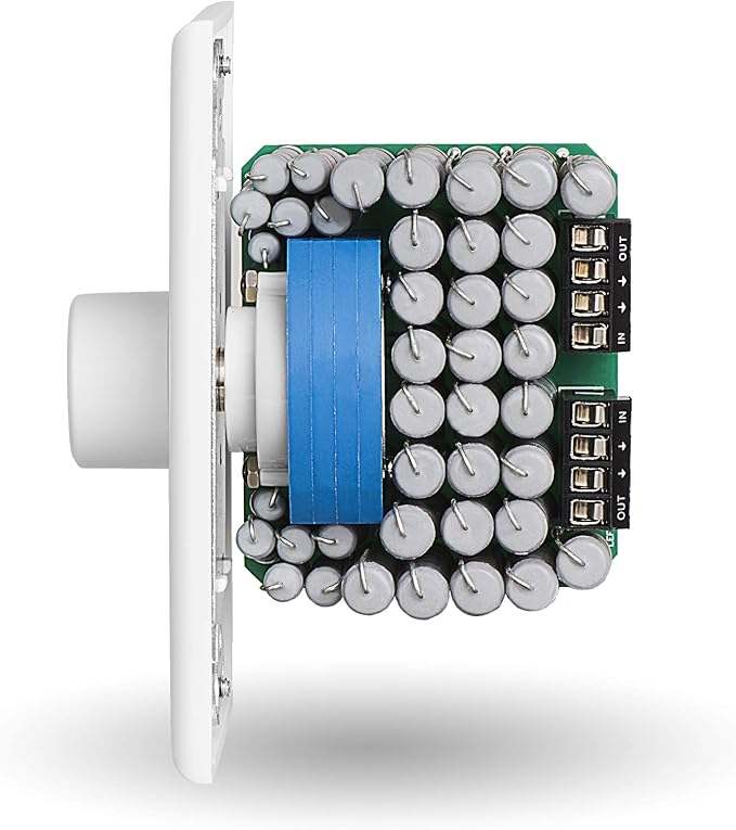 OSD Audio Resistor Based 150W in Wall Volume Control for Home Speakers, Rotary Knob White VKR120