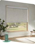 Yoolax Motorized Blinds App Control, Blackout Roller Shades for Windows, Cordless Automatic Shades Roller Window Blinds for Bedroom Living Room Office(Blackout Artisan Beige, 34" W x 72" H)