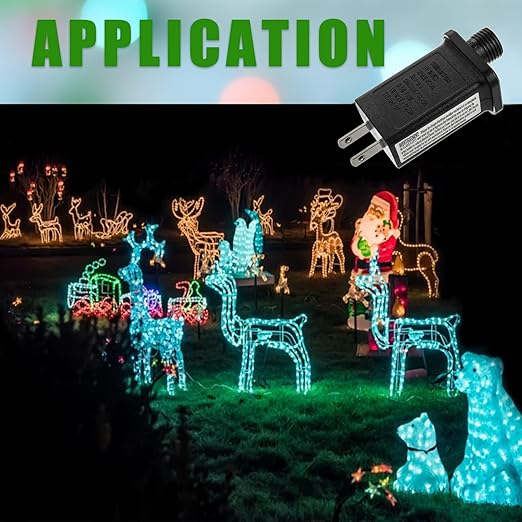 SIGANDG 12V 6W LED Transformer Replacement Class 2 Power LED Controller with 8 Modes Supply for Christmas String Light Inflatable Decorations IP44 Waterproof Low Voltage Transformer(2 Pcs)