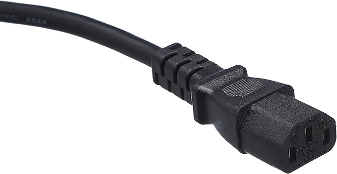 Amazon Basics Computer Monitor TV Replacement Power Cord - 15 ft, Black, 24 Count Total