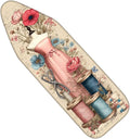 Nuxovilar Ironing Board Cover Needle Cotton 15x54 Inches | Ironing Board Cover and Pad Floral Dress Sewing Design Needle Cotton for Craft Room, Laundry Space, Bedroom