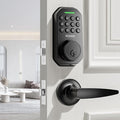 VCHOO Keyless Entry Door Lock Set Smart Locks for Front Door Keypad Door Lock with Handle Auto Lock One Time Password Anti Peeping Password IP54, Black