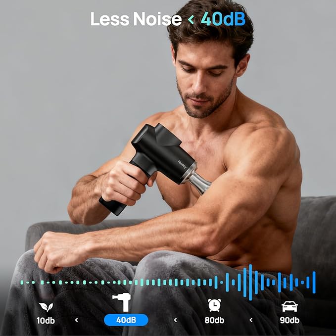 Professional Muscle Massage Gun Deep Tissue with Metal Head Therapy, Portable Handheld Muscle Massager, Percussion Back Body Masajeador 12mm Amptitude, Electric Back and Neck Massager for Athletes
