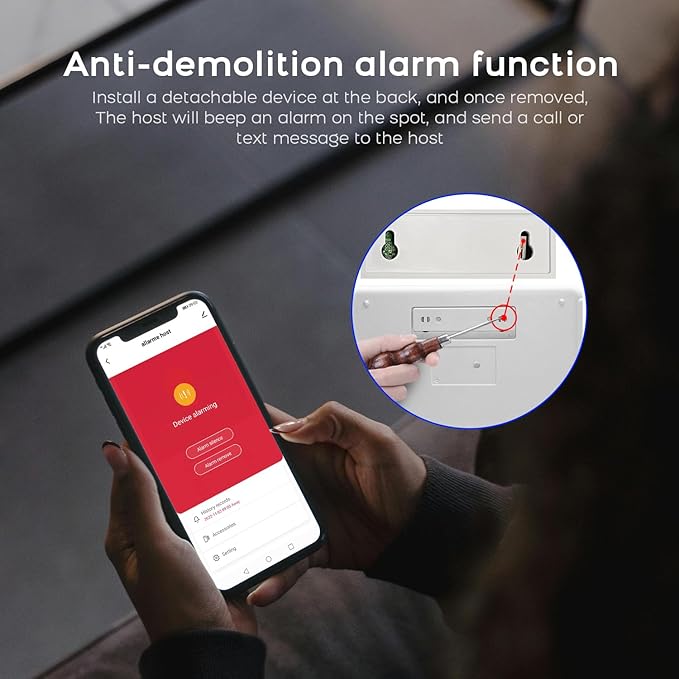 PGST 8 PCS Home Security Systems with LCD Touch Screen,Wireless GSM 4G Burglar Door Open Alarm Systems,120dB Loud Siren,Phone App Control for Villa,Apartment,Home Pets,Kids Safety