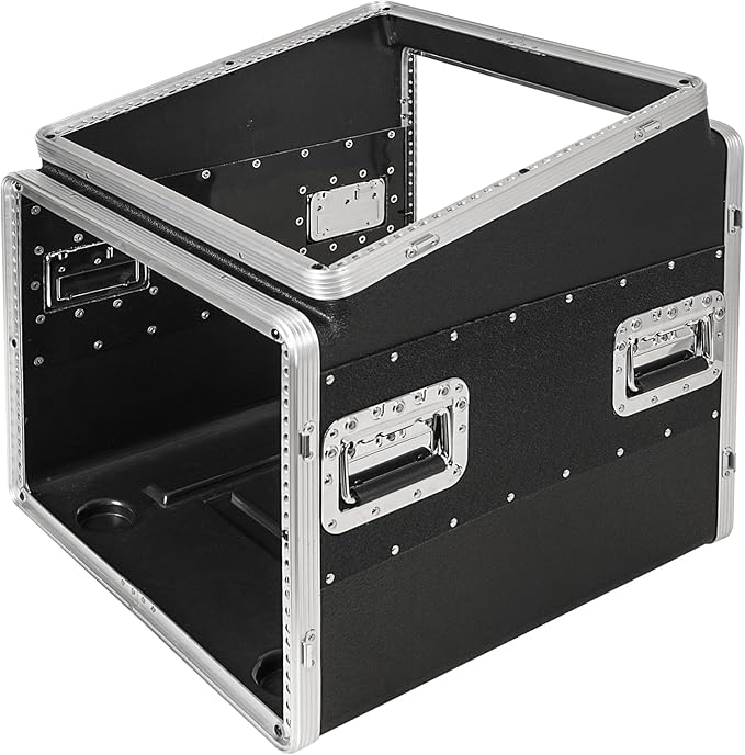Sound Town Lightweight and Compact 8U ATA ABS Rack Case, with Slant Mixer Top, 21" Depth, 10U Top and 8U Side Spaces (STMR-A10X8U)