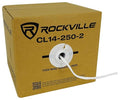 Rockville CL14-250-2 14AWG 250ft Speaker Wire, CL2 Rated In-Wall, Oxygen-Free Copper, Flexible Jacket, 70V/100V Compatible, for Home Theater and Commercial Audio
