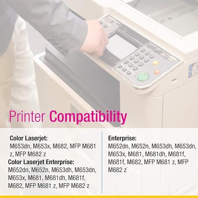 CS Replacement Toner Cartridge Compatible with HP 655A CF450A Black Color Enterprise M652dn M652n M653dh M653dn M653x M681 M681dh M681f M682 MFP M681 z MFP M682 z Toner Cartridge Black