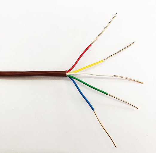 eastwire 18/5 50ft Thermostat Wire 18/5 18 Gauge 5 Conductors ETL 18-5 50 Feet Brown (18/5, 50ft)