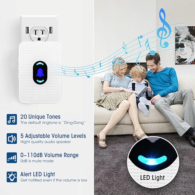 Daytech Caregiver Pager Call Button for Elderly at Home Nurse Alert System for Seniors Patient 2 Receiver 3 Panic Emergency Button