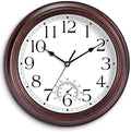 KECYET 12 Inch Outdoor Wall Clock with Thermometers, Vintage Silent Wall Clocks Battery Operated, Retro Non-Ticking Clock Decorative for Living Room, Patio, Kitchen, Office, Bathroom, Bedroom(Bronze)