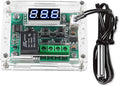 AEDIKO W1209 DC 12V Digital Temperature Controller Board Blue Digital Display Thermostat -50-110°C Electronic Temperature Temp Control Module Switch with Waterproof Case (1-Pack)