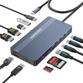 USB C Docking Station, 14 in 1 USB Hub for 3 Monitors, Dual 4K@60Hz HDMI & USB-C Video, 4xUSB-C(10Gbps), 3X USB-A, Ethernet, SD/TF & 3.5mm Audio Jack – Multiport Adapter for Laptop/HP/Dell/Lenovo